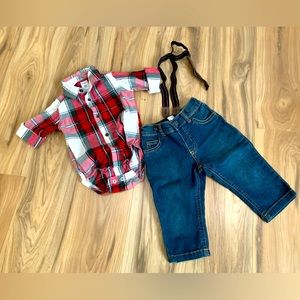 Carters set of shirt and jean pant for 9 mo